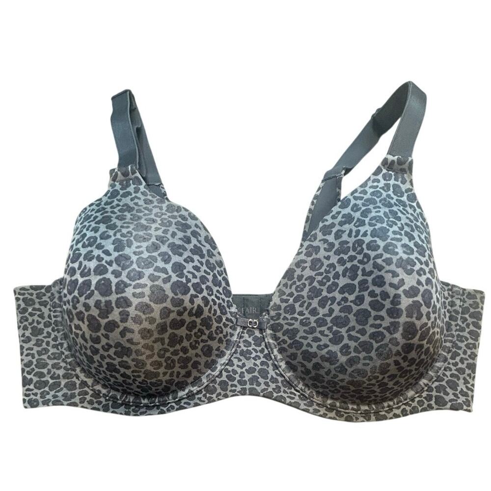 Vanity Fair 75345 Leopard Print Full Coverage Bra 38C Underwire Gray
